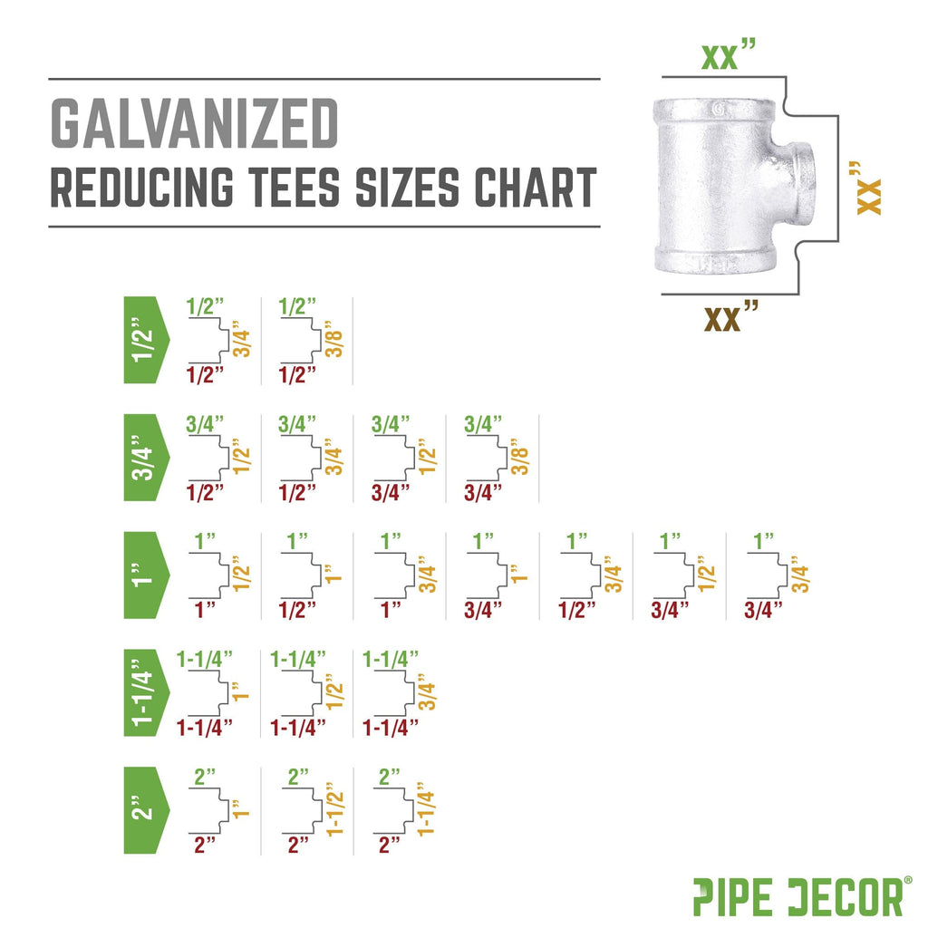 1/2 in. x 1/2 in. x 3/4 in. Galvanized Reducing Tee