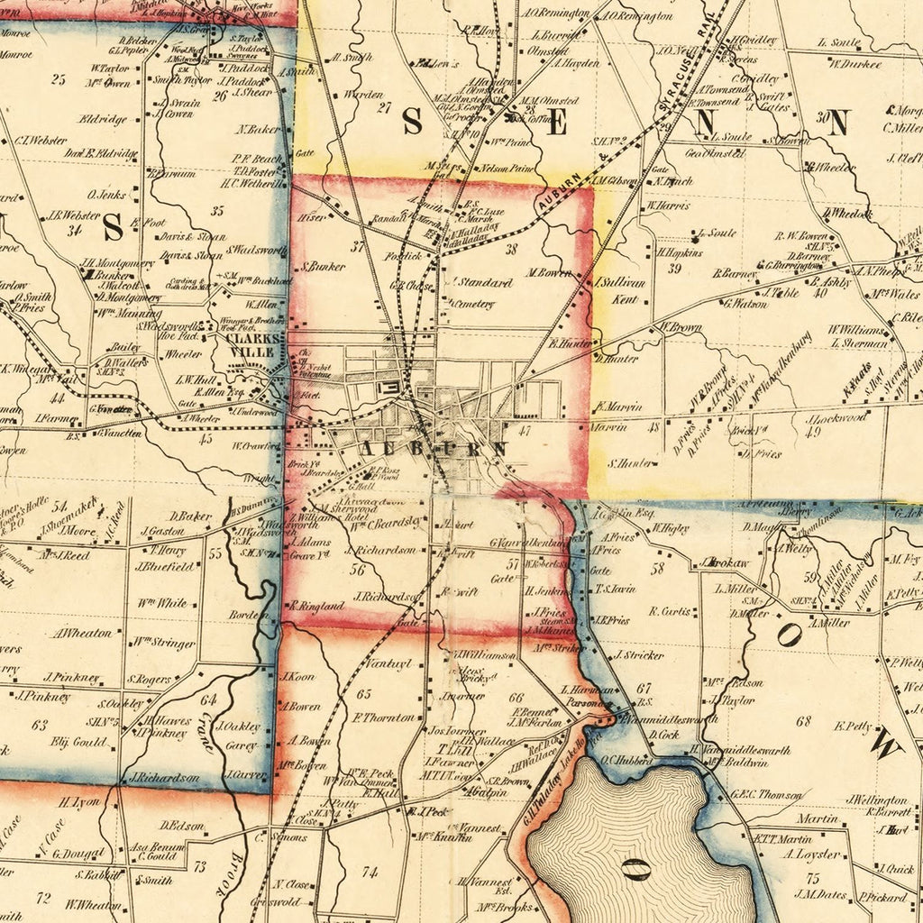 Vintage Map of Cayuga County, New York 1853