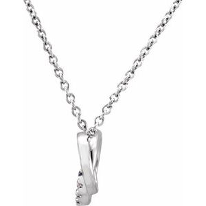 14K White Gold .06 CTW Natural Diamond Circle 18" Necklace