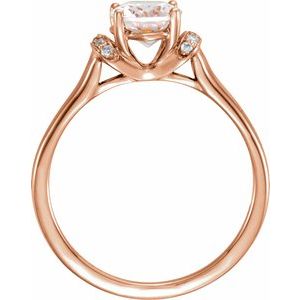 14K Rose Gold Natural Pink Morganite & .05 CTW Natural Diamond Ring