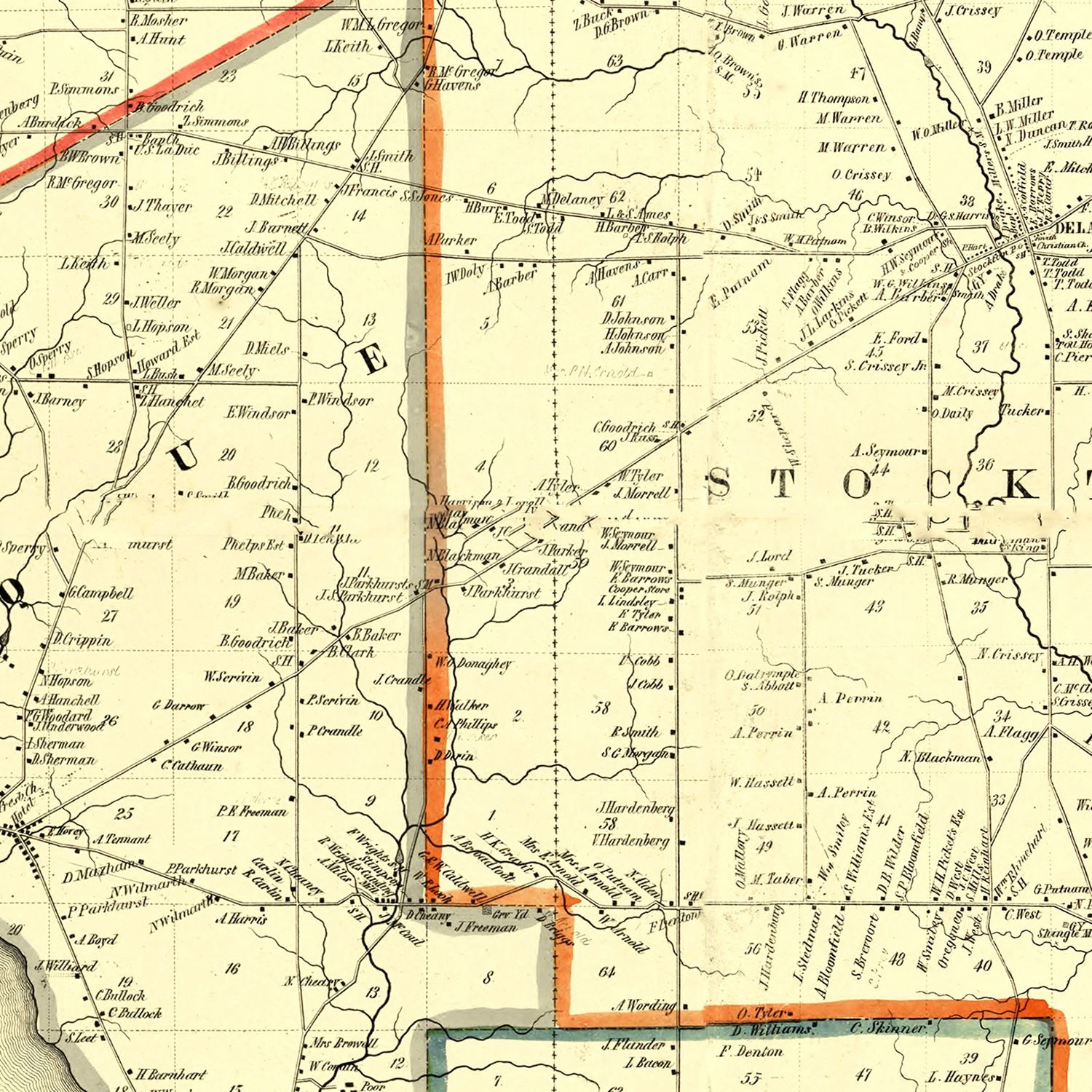 Vintage Map of Chautauque County, New York 1854