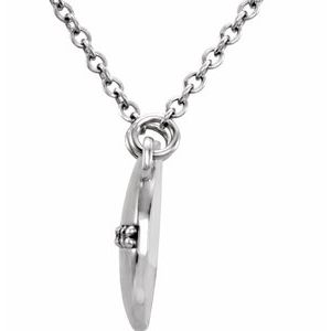 14K White Gold .025 CTW Natural Diamond Circle 16" Necklace