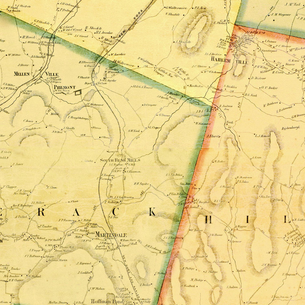 Vintage Map of Columbia County, New York 1858