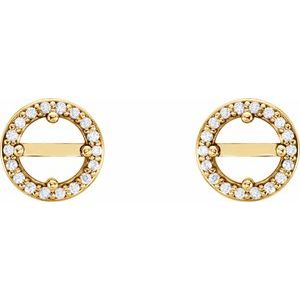 14K Yellow Gold 5.2 mm Round 1/10 CTW Natural Diamond Semi-Set Earrings – image 2
