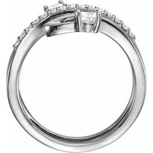 Platinum 1/2 CTW Natural Diamond Freeform Ring