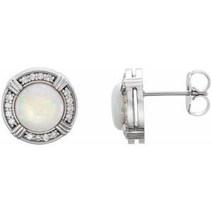 Sterling Silver 7 mm Round Cabochon Halo-style Earring Mounting – image 2
