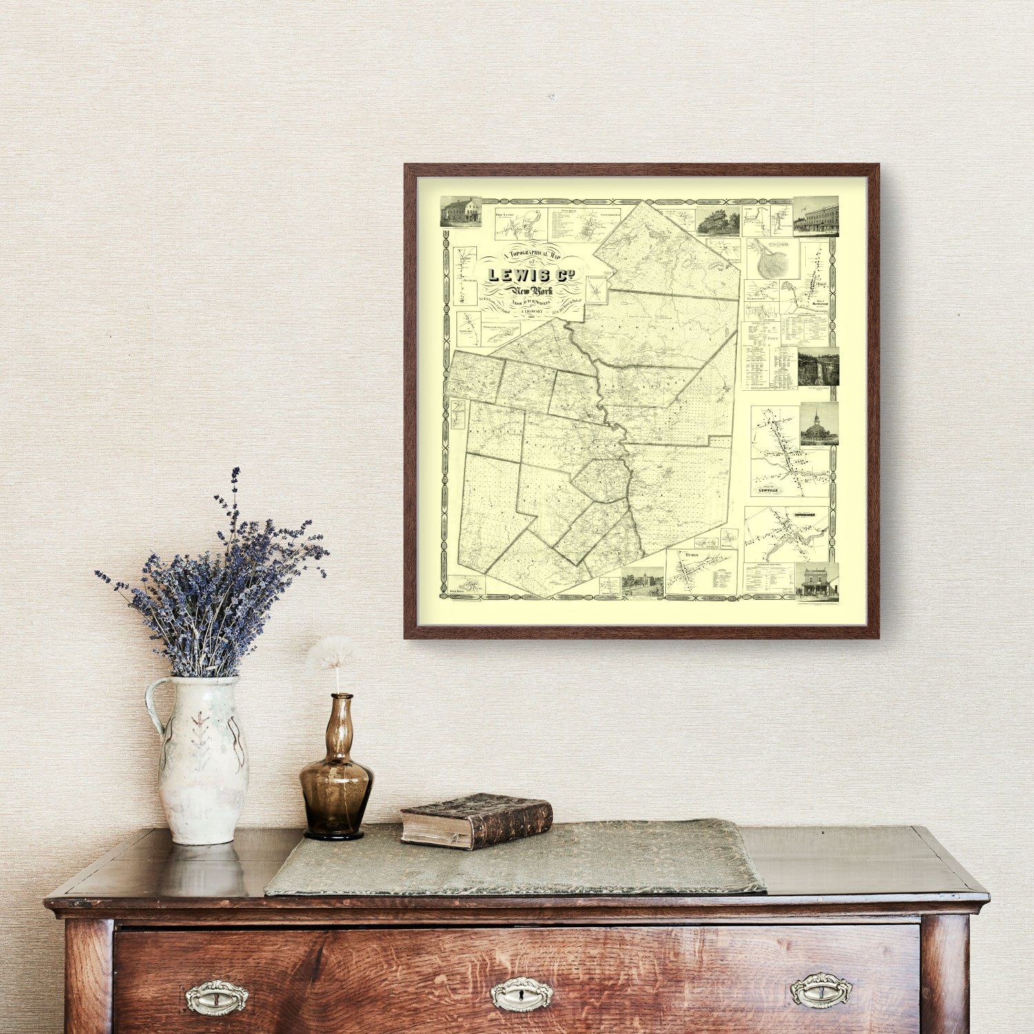 Vintage Map of Lewis County, New York 1857