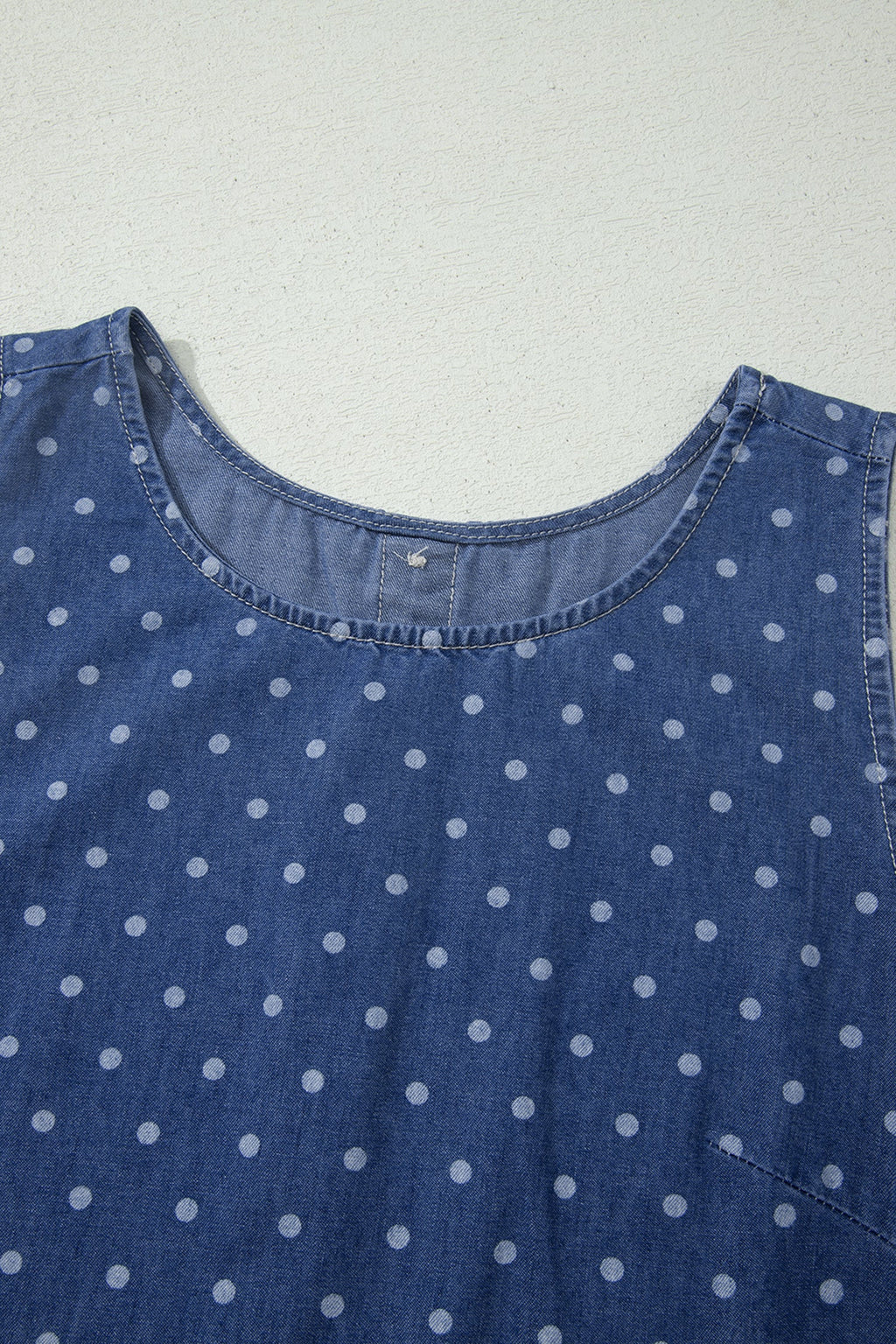 Polka Dot Ruffle Hem Sleeveless Mini Dress