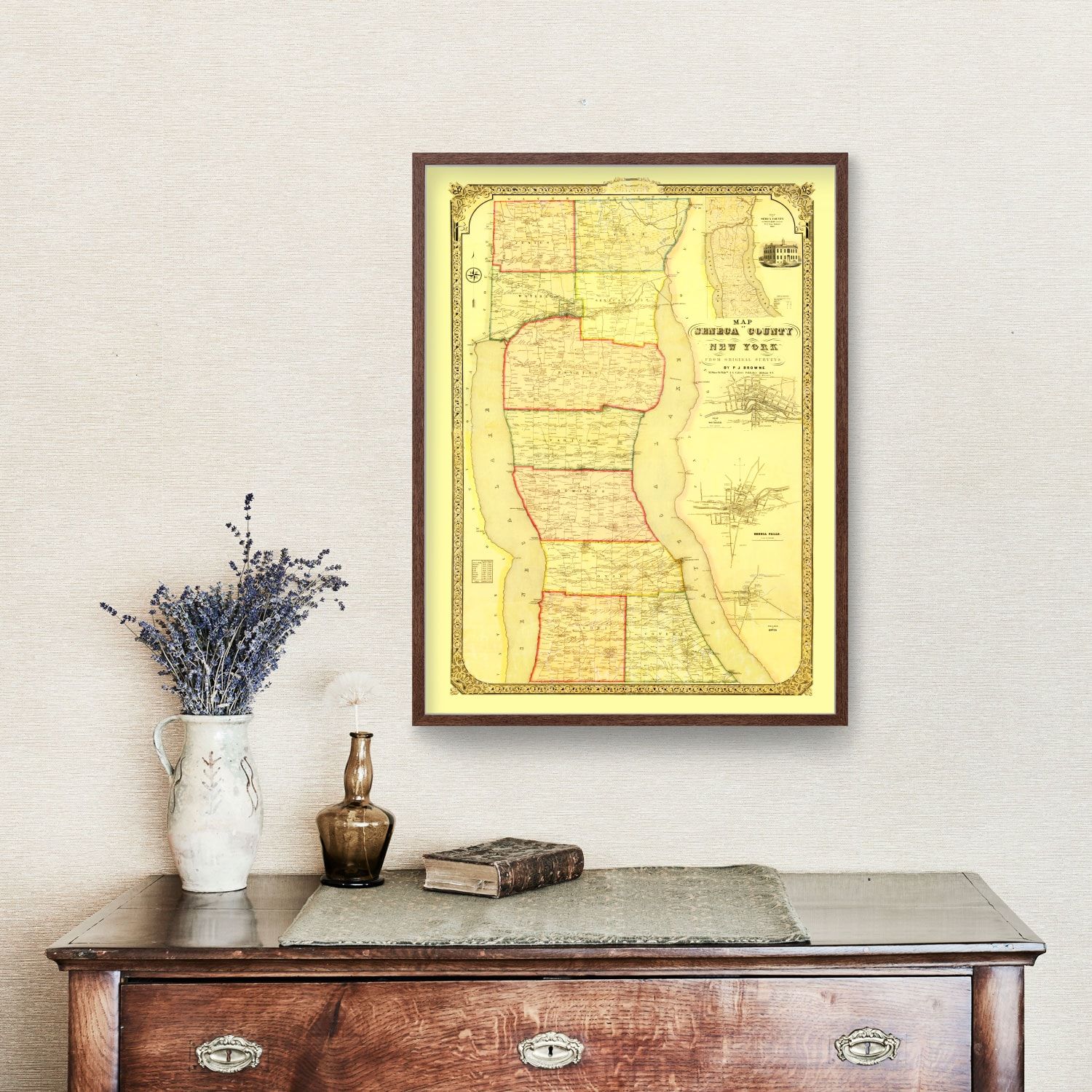 Vintage Map of Seneca County, New York 1858