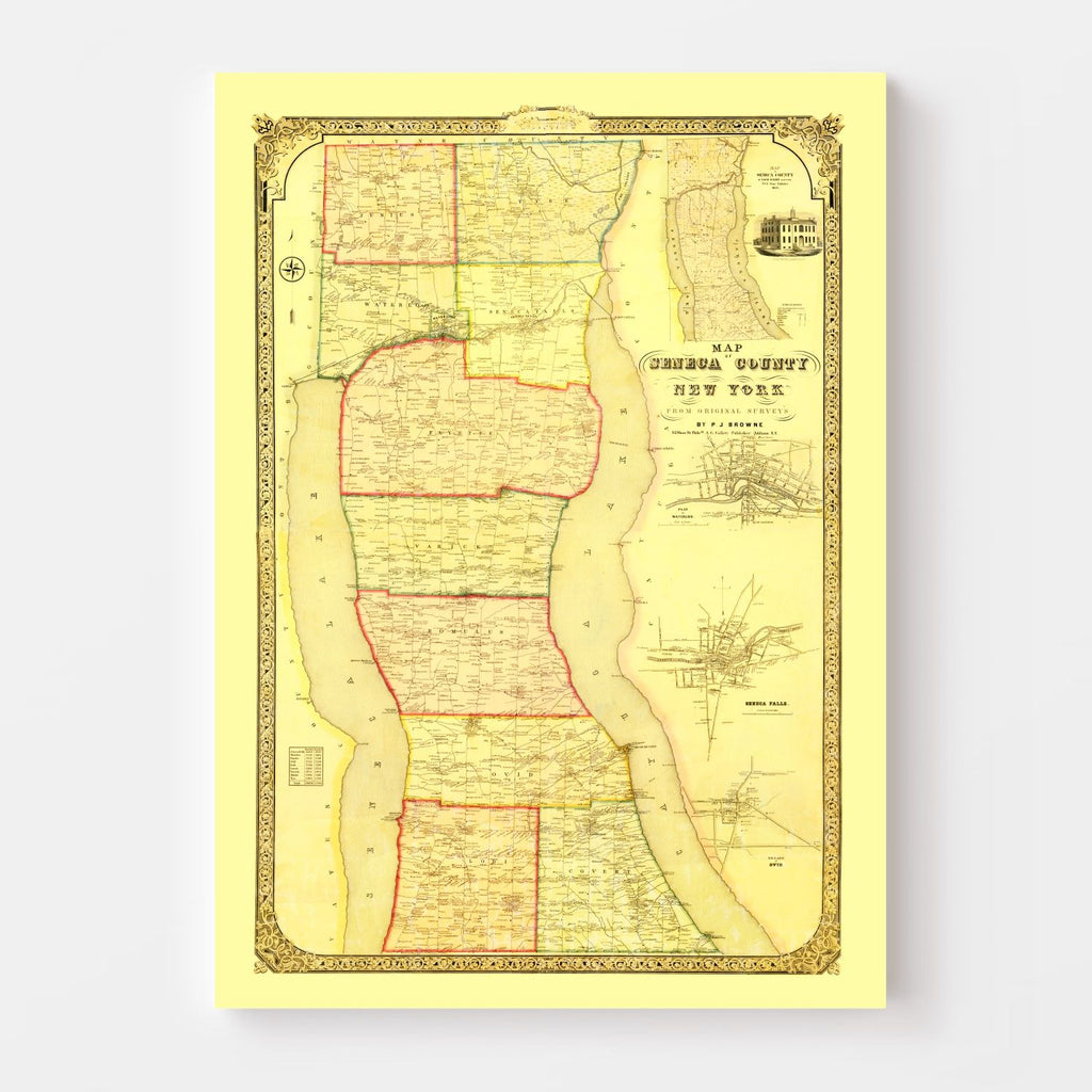 Vintage Map of Seneca County, New York 1858