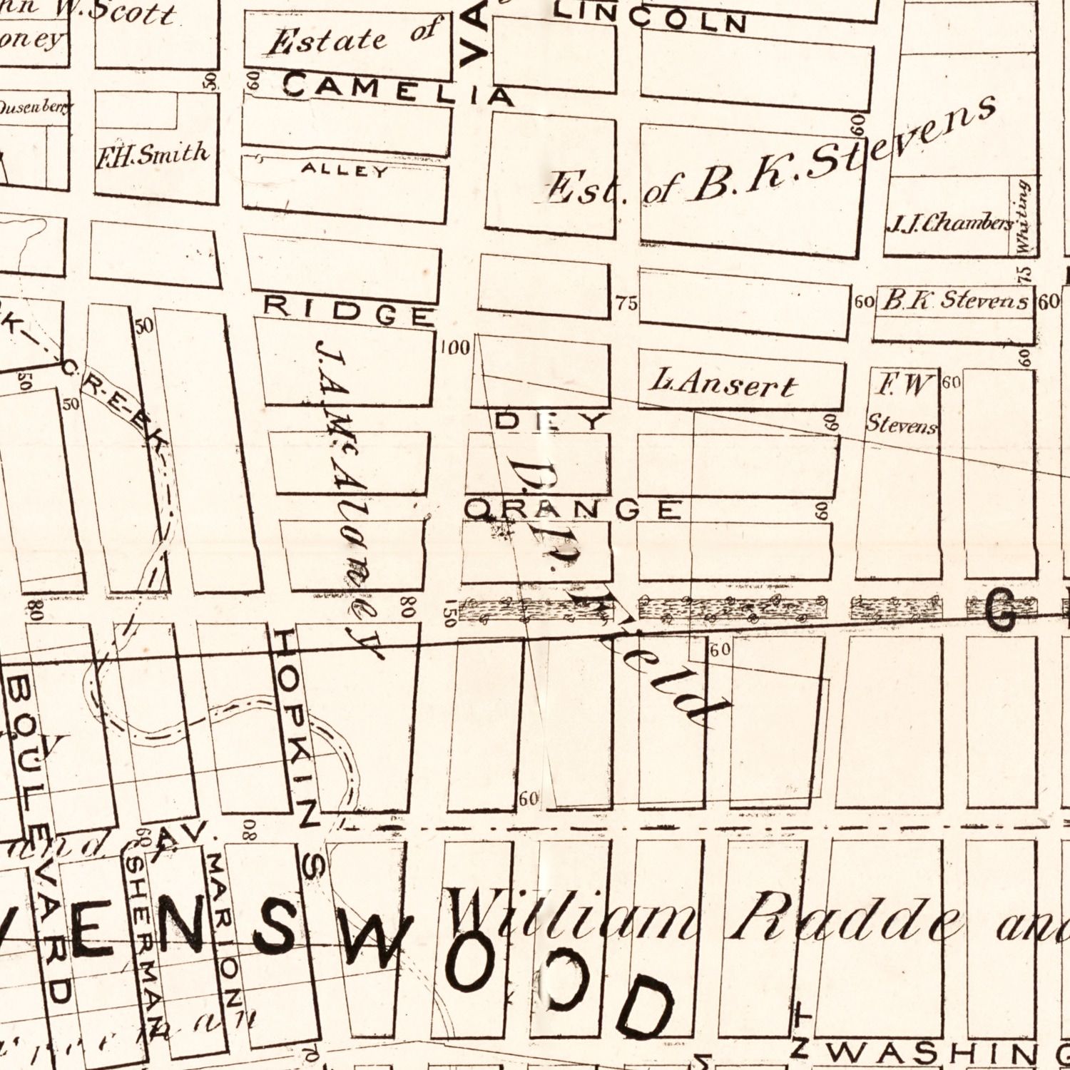 Vintage Map of Queens County, New York 1874