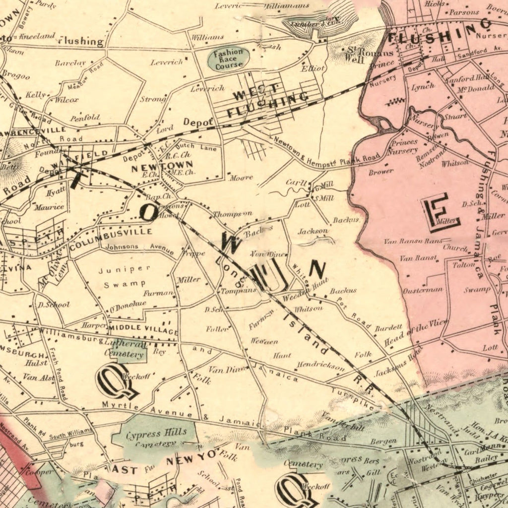 Vintage Map of Kings County, New York 1860