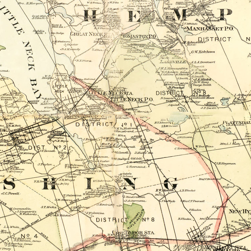 Vintage Map of Kings County, New York 1886