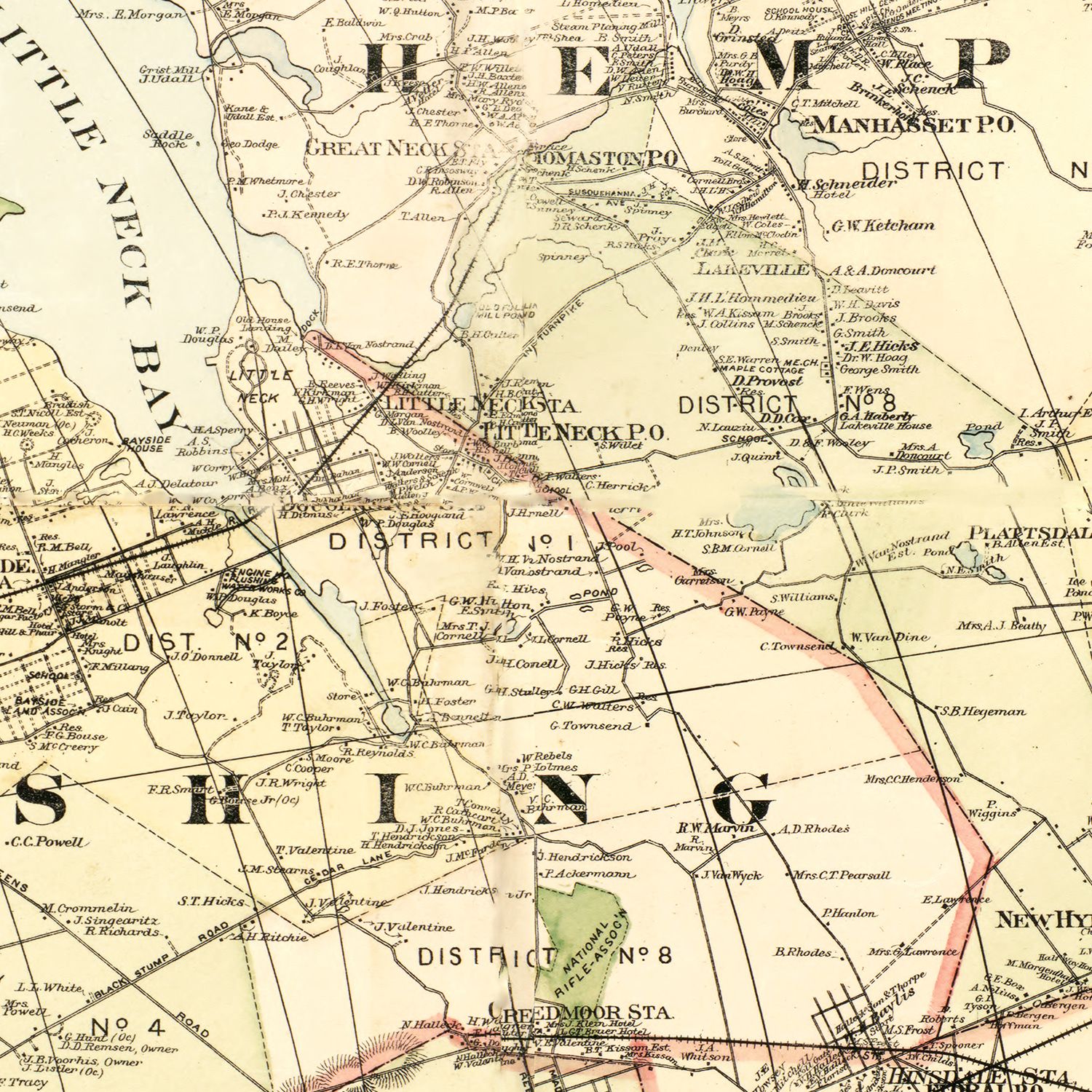 Vintage Map of Kings County, New York 1886