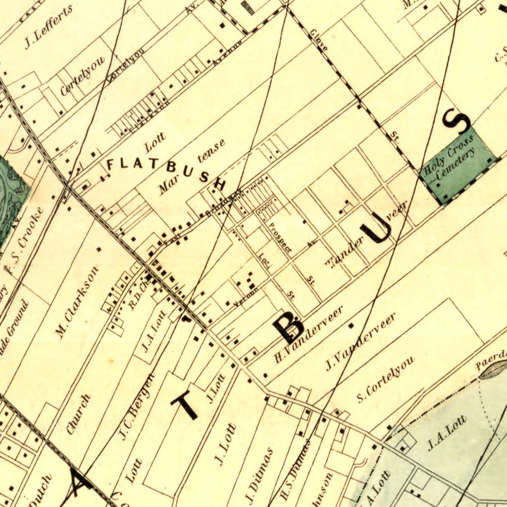 Vintage Map of Kings County, New York 1868