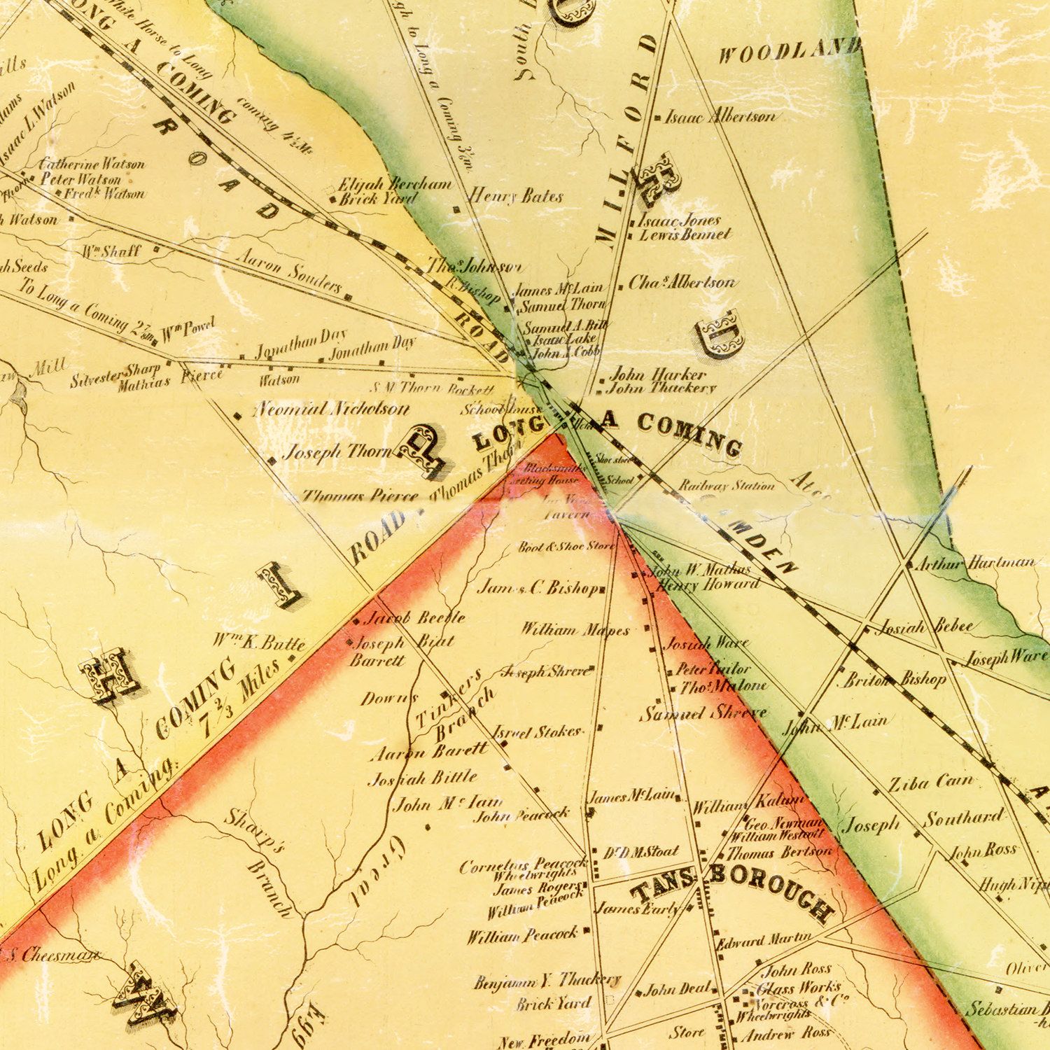 Vintage Map of Camden County, New Jersey 1857