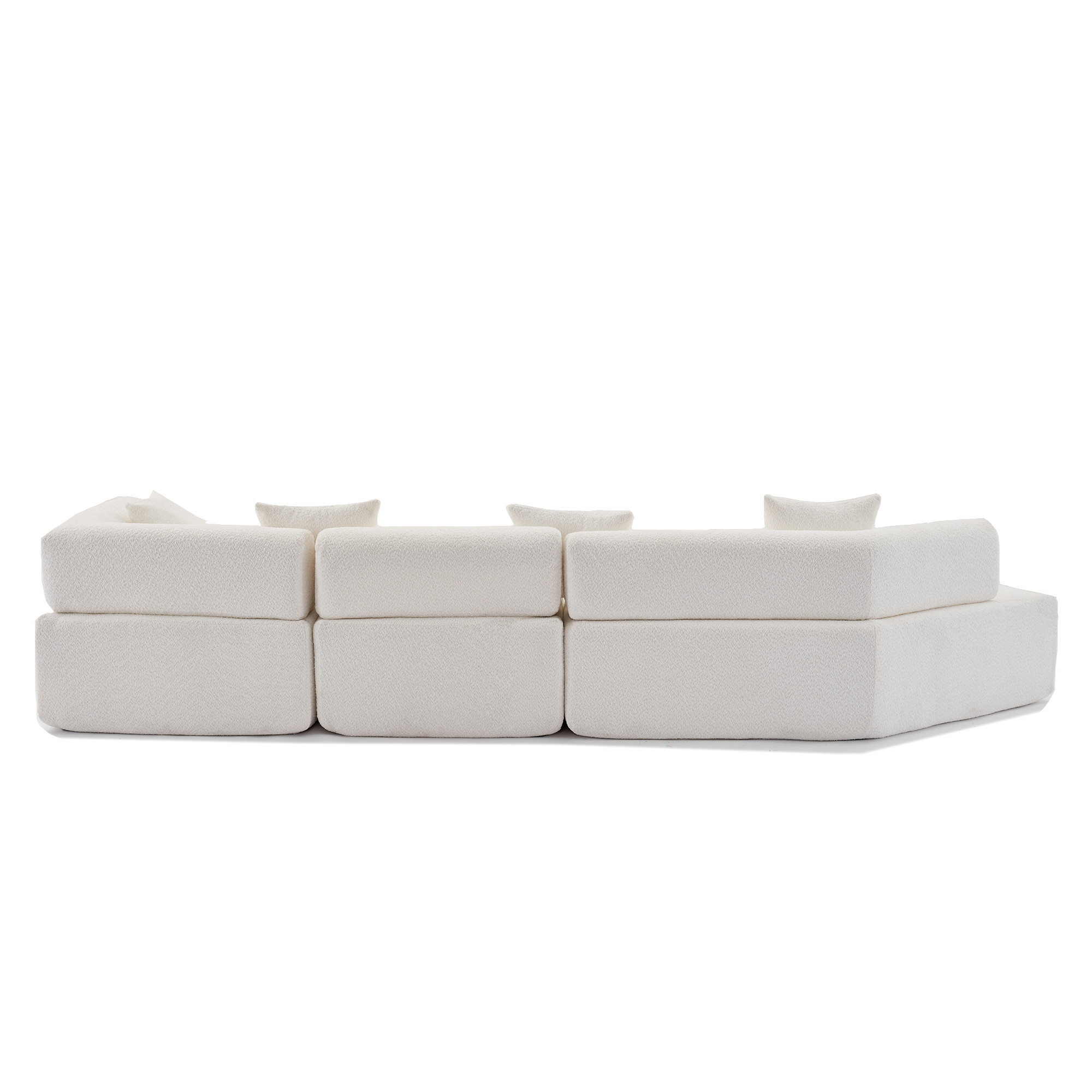 [NEW ARRIVED] [VIDEO PROVIDED]Modern Minimalist 140' L-Shape Couch ,No Assembly Required,Boucle,Modular Sofa ,Couch with Chaise,Free Combination Foam-Filled Sofa, 4 Seats,White