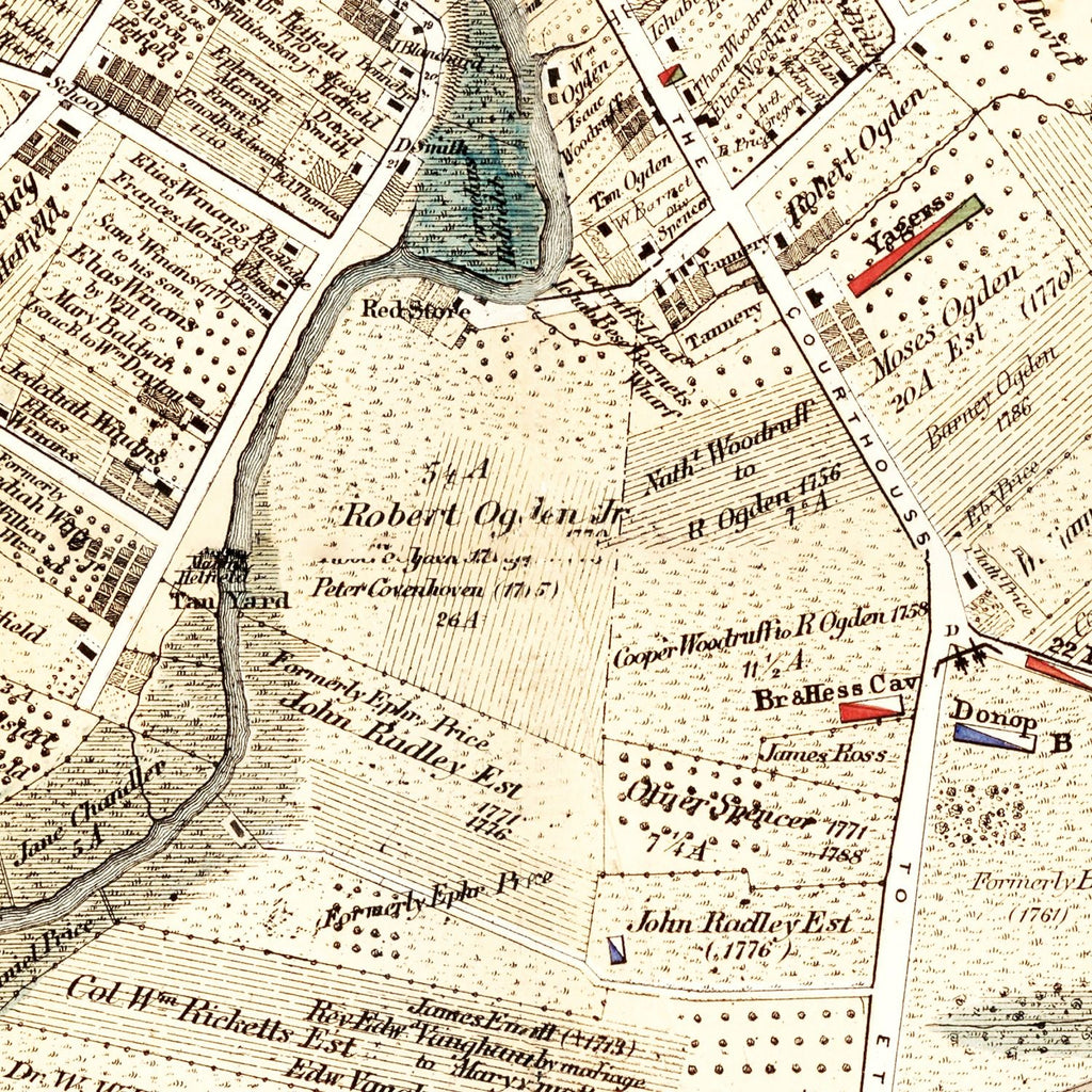 Vintage Map of Elizabethtown County, New Jersey 1775
