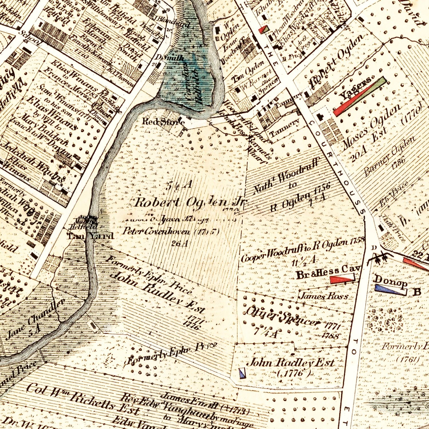 Vintage Map of Elizabethtown County, New Jersey 1775