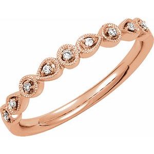 14K Rose Gold .04 CTW Natural Diamond Stackable Ring