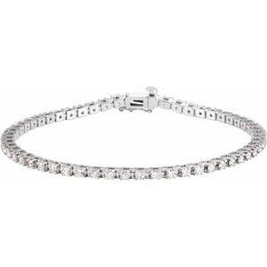 14K White Gold 2 1/4 CTW Natural Diamond Line 7 1/4" Bracelet