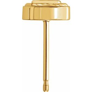 14K Yellow Gold 3 mm Round Rope Earring Mounting – image 2