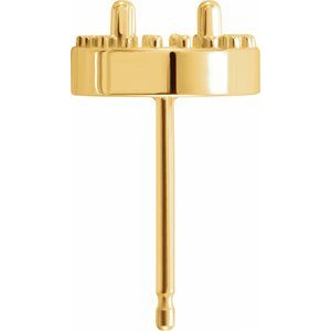 14K Yellow Gold 4.5 mm Round Halo-Style Earring Mounting – image 2