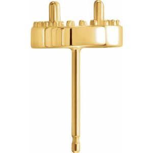 14K Yellow Gold 5.2 mm Round Halo-Style Earring Mounting – image 2