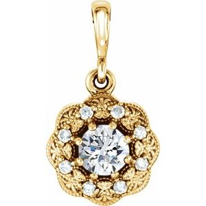 14K Yellow Gold 1/3 CTW Natural Diamond Pendant