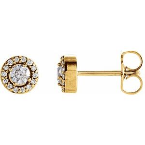 14K Yellow Gold 1/4 CTW Natural Diamond Halo-Style Earrings