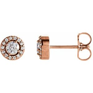14K Rose Gold 1/4 CTW Natural Diamond Halo-Style Earrings