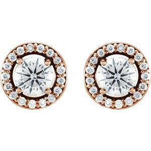 14K Rose Gold 1/2 CTW Natural Diamond Halo-Style Earrings – image 2