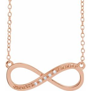 14K Rose Gold .025 CTW Natural Diamond 16-18" Necklace