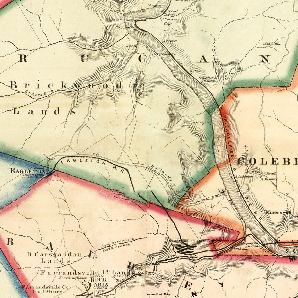 Vintage Map of Clinton County, Pennsylvania 1862