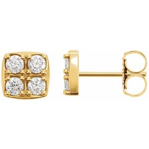 14K Yellow Gold 1/2 CTW Natural Diamond Earrings