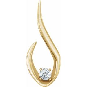 14K Yellow Gold 1/10 CTW Natural Diamond Freeform Pendant