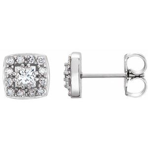 14K White Gold 1/2 CTW Natural Diamond Earrings