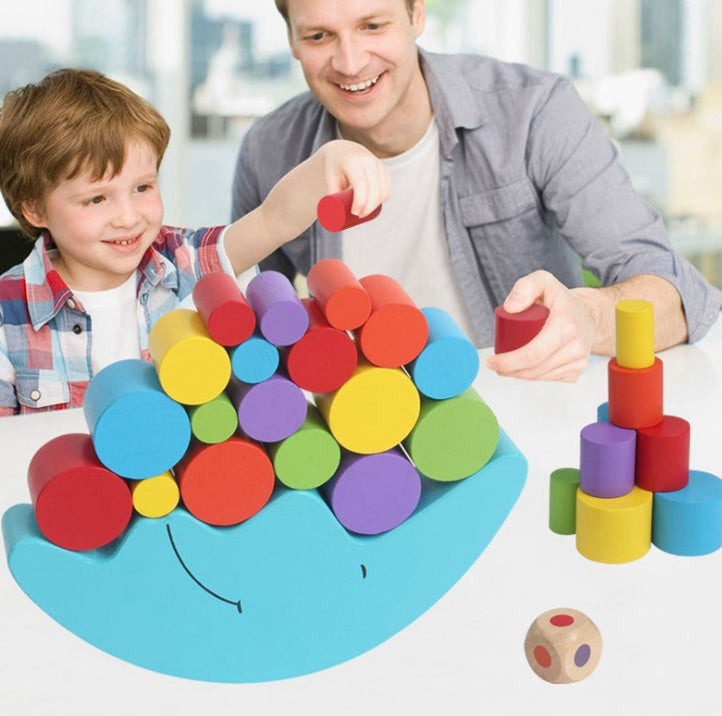Wooden Moon Balance Toy – Fun Stacking Game for Kids and Families