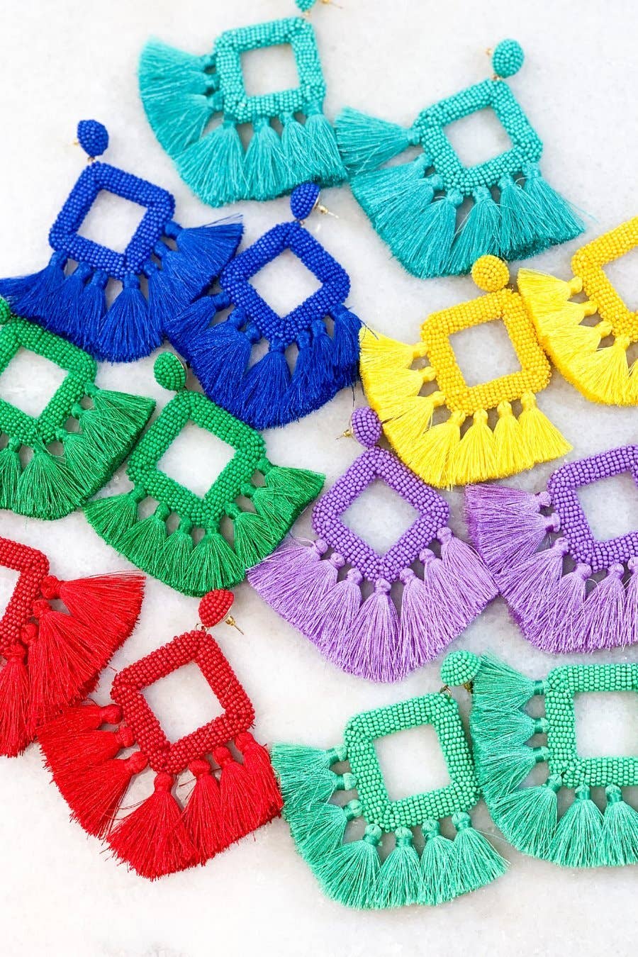 Hot Pink Ellie Fringe Drop Earrings
