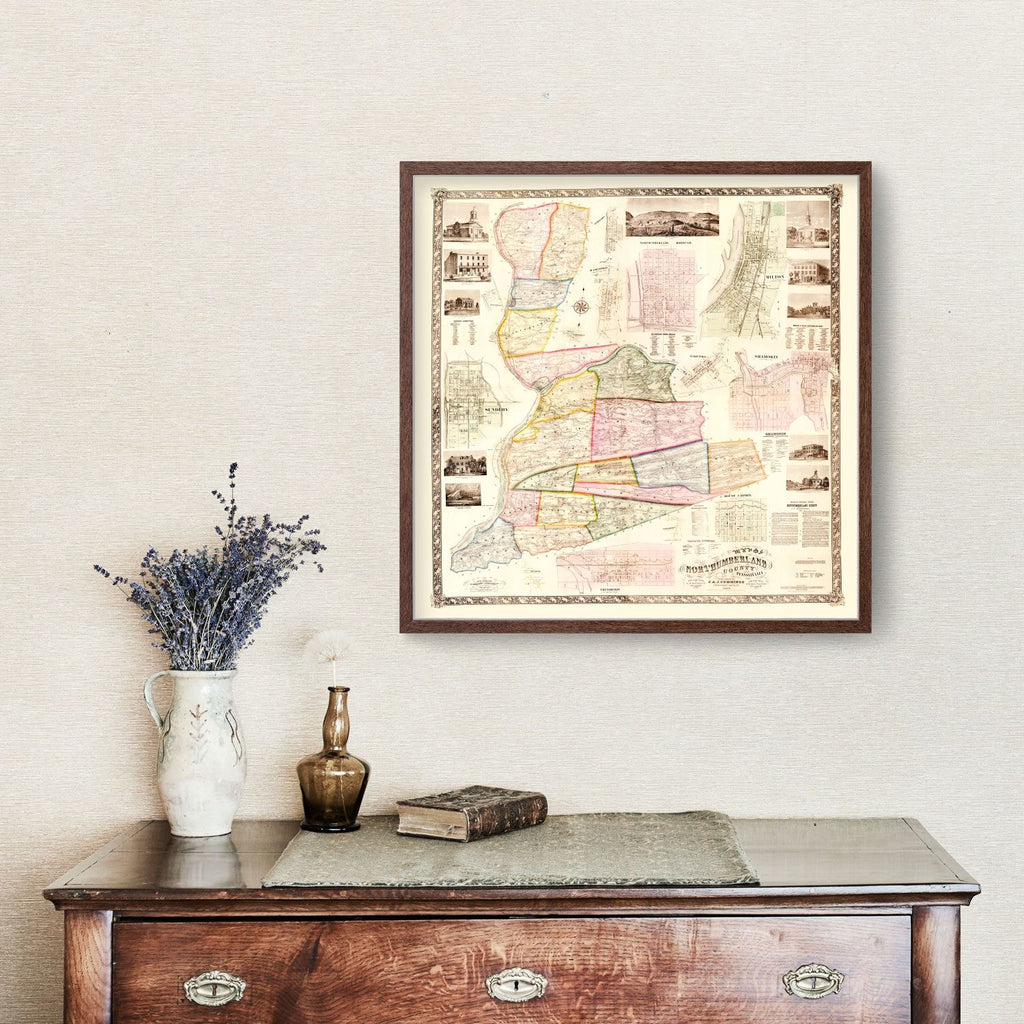 Vintage Map of Northumberland County, Pennsylvania 1858