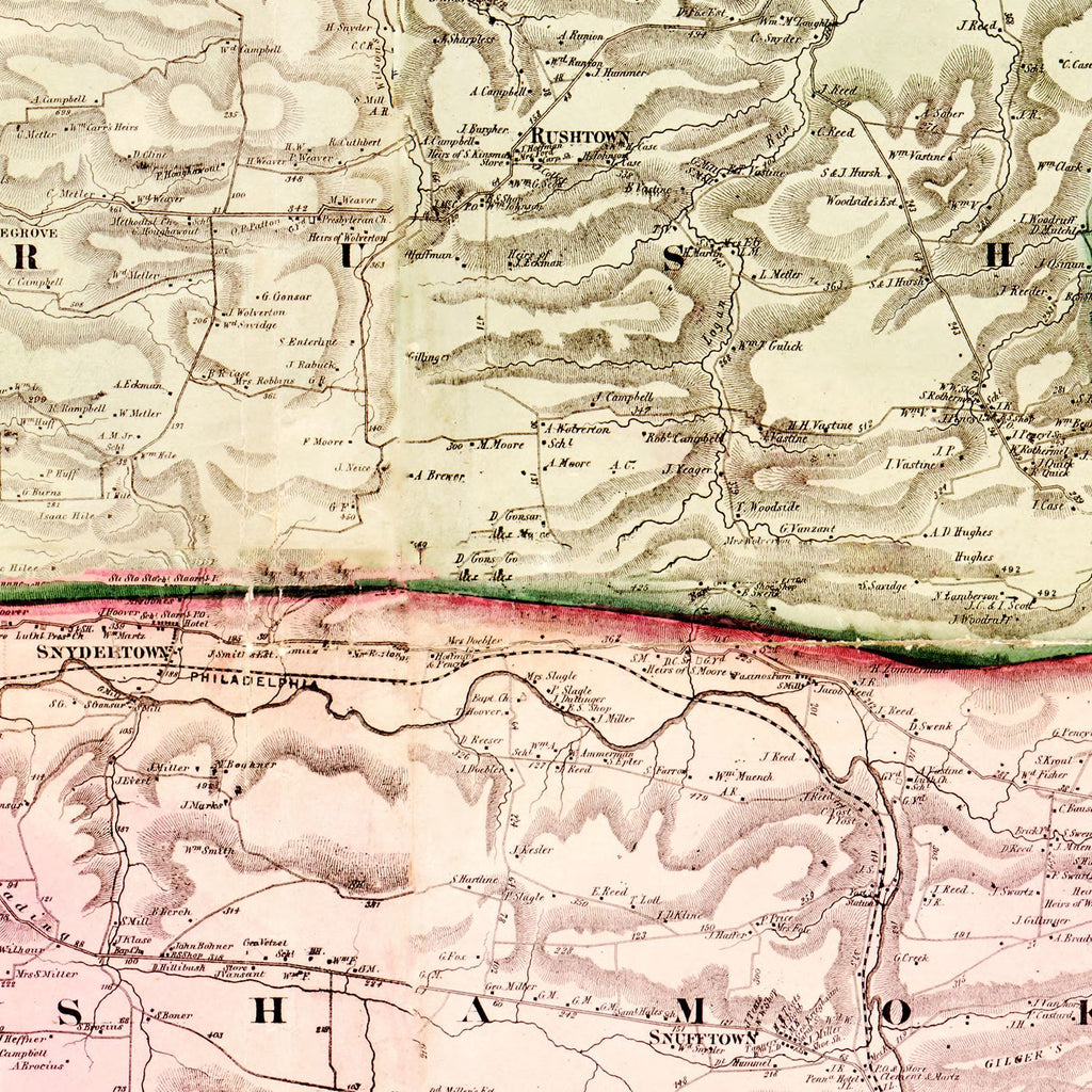 Vintage Map of Northumberland County, Pennsylvania 1858