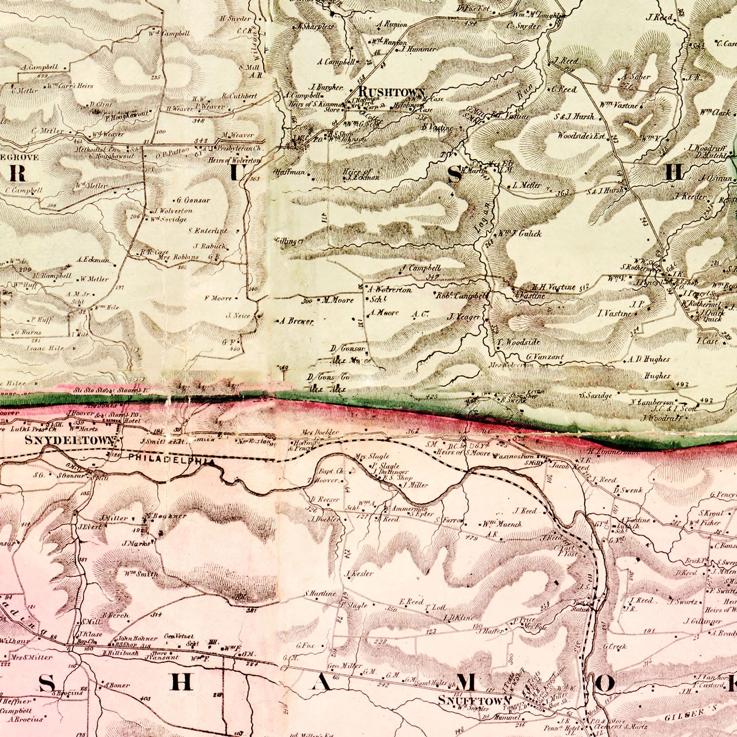 Vintage Map of Northumberland County, Pennsylvania 1858