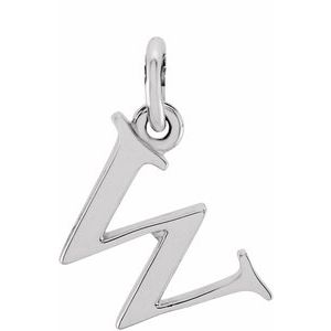 Sterling Silver Lowercase Initial w Charm/Pendant