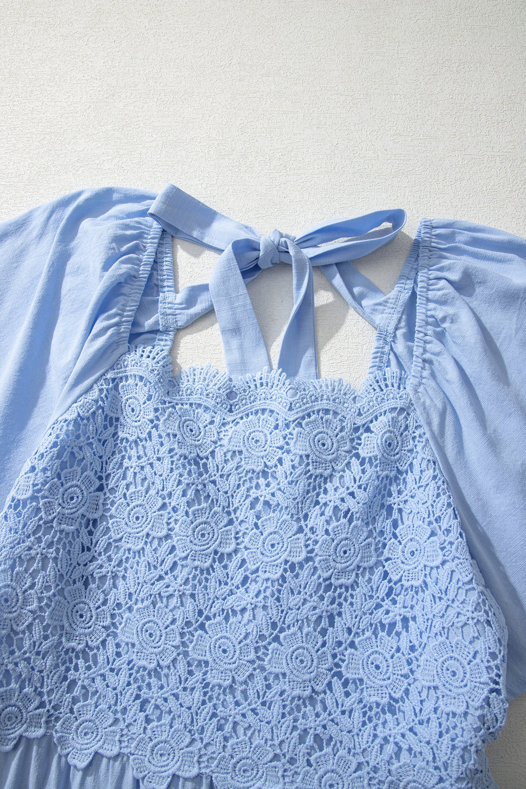 Lace Square Neck Ruffle Tiered Midi Dress