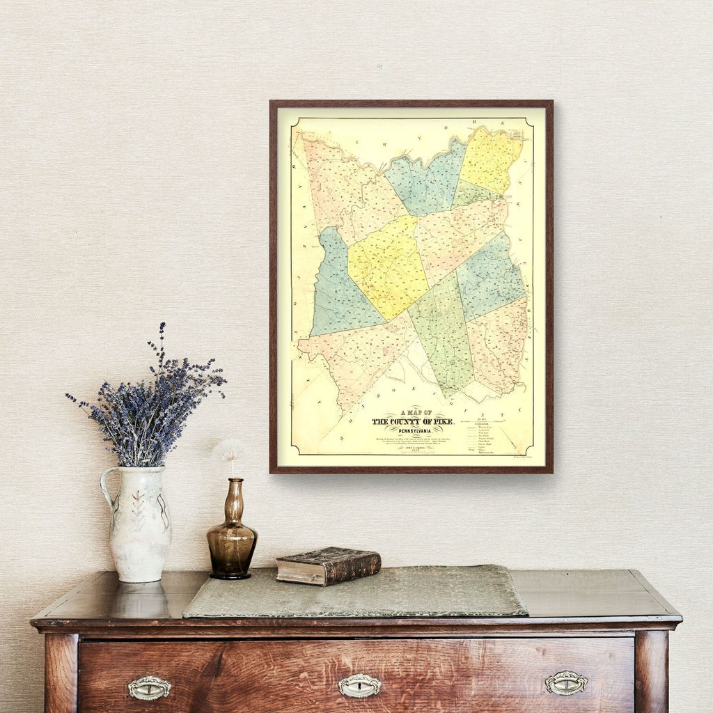 Vintage Map of Pike County, Pennsylvania 1856