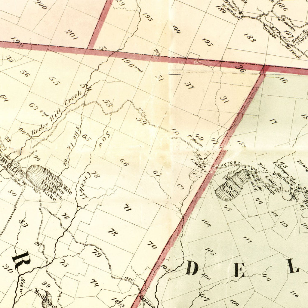 Vintage Map of Pike County, Pennsylvania 1872