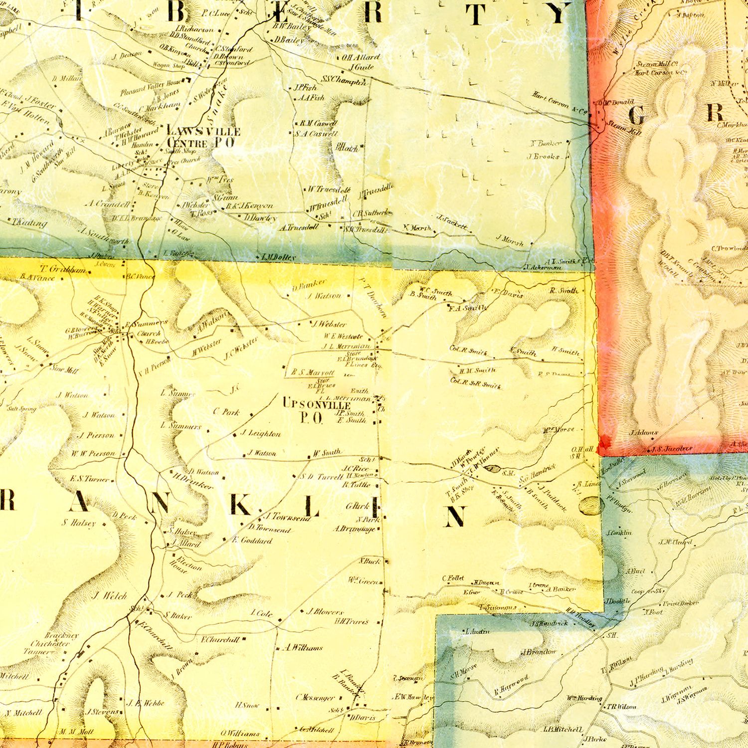 Vintage Map of Susquehanna County, Pennsylvania 1858