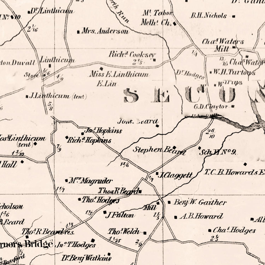 Vintage Map of Anne Arundel County, Maryland 1860