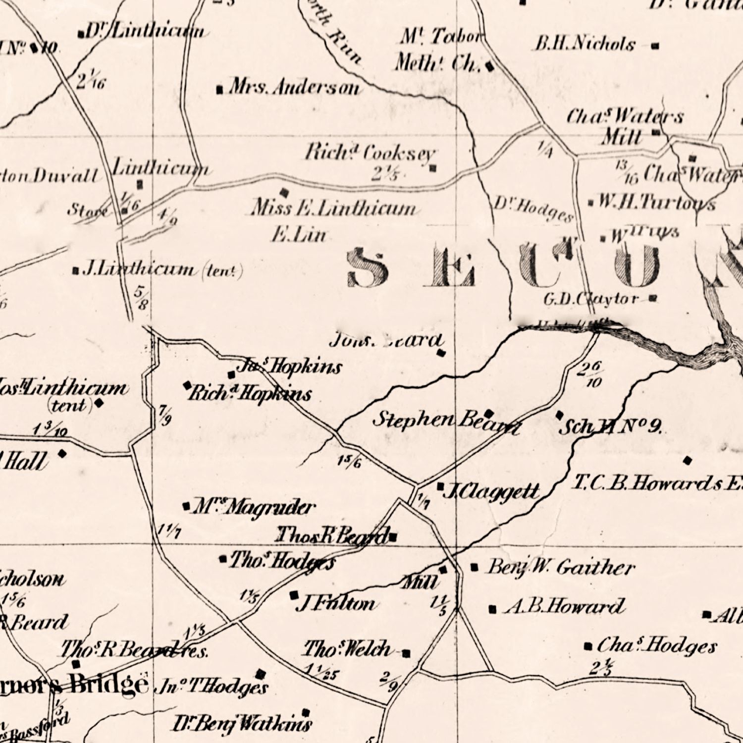 Vintage Map of Anne Arundel County, Maryland 1860