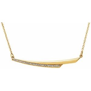 14K Yellow Gold .08 CTW Natural Diamond Bar 17.5" Necklace